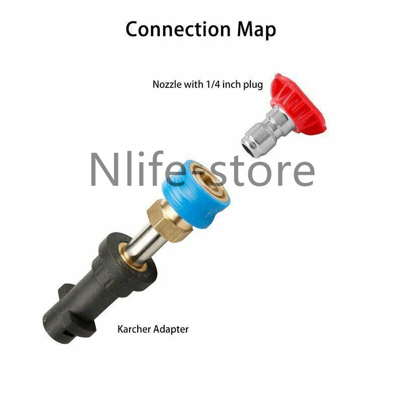Snow Foam Lance Cannon Connector Pressure Washer Gun Adapter 5Colorful Nozzles