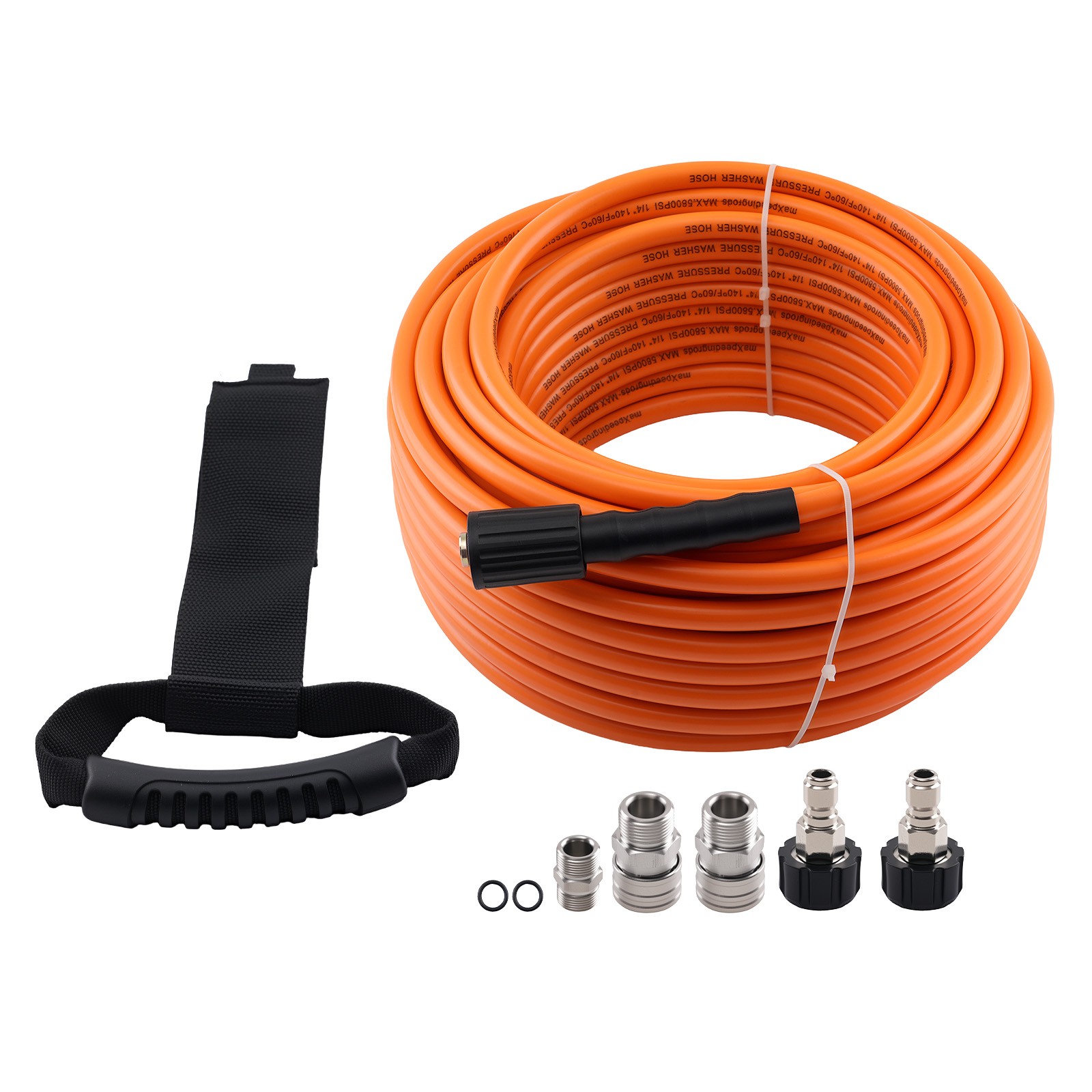 1/4″ Pressure Washer Hose 100FT 5800PSI Flexibility w/ M22 14mm to 3/8″ Adapter
