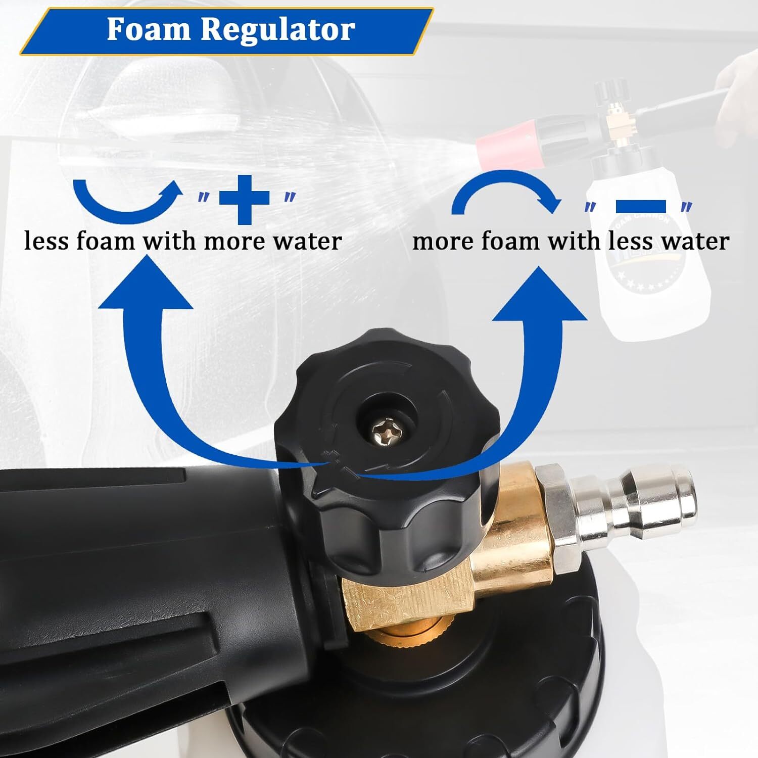Foam Cannon W/Transparent Bottle, 1/4″ Quick Connect for Pressure Washer