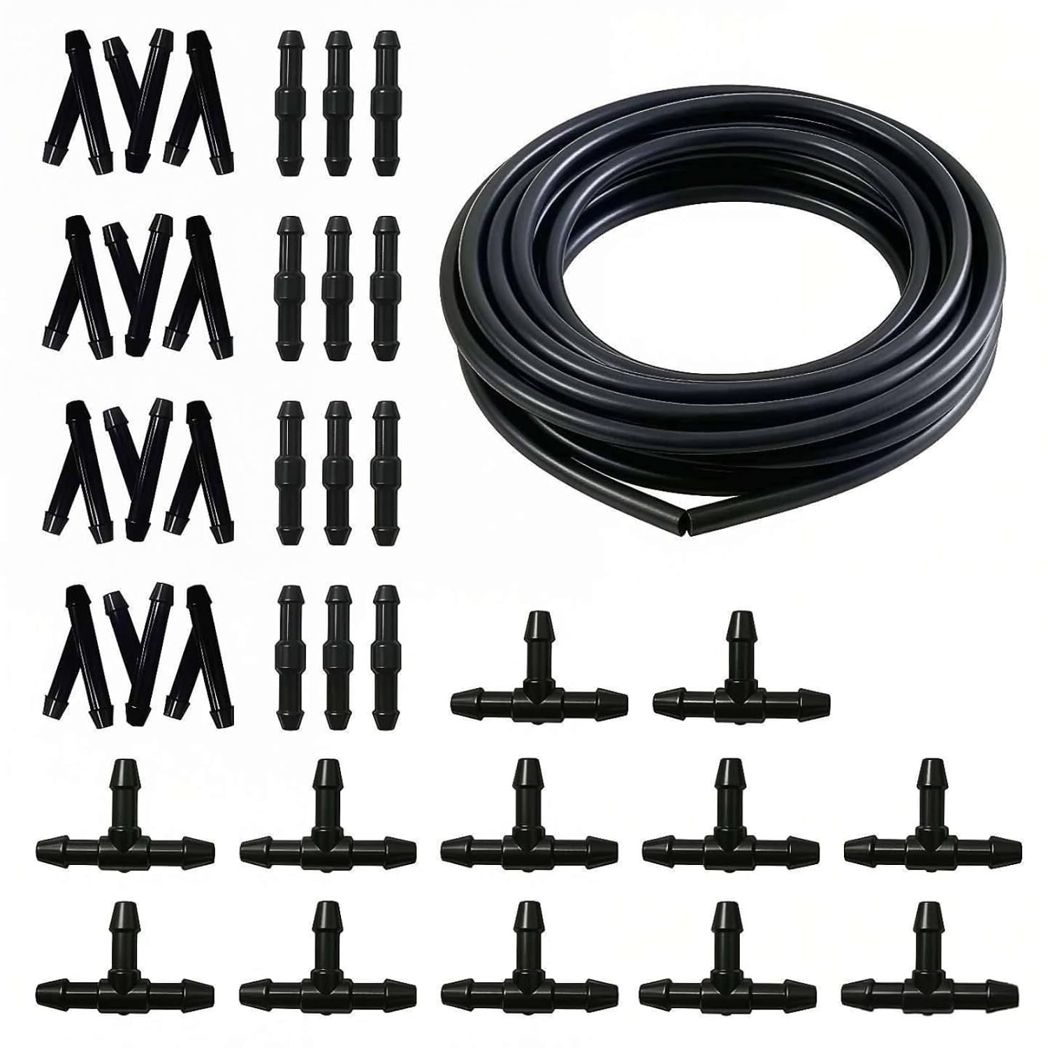 Windshield Washer Hose Kit,4M Rubber Hose with 36 Pcs Leak-Proof Connectors,Fits