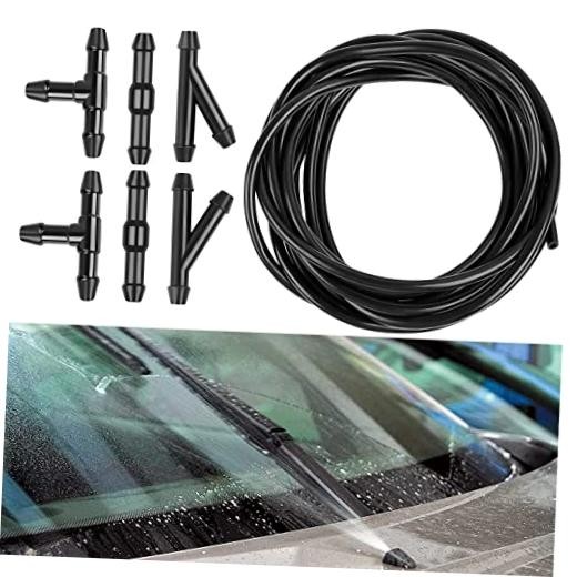 Windshield Washer Hose Kit, 3 Meter Washer Fluid Hose with 6 Pcs Hose T1