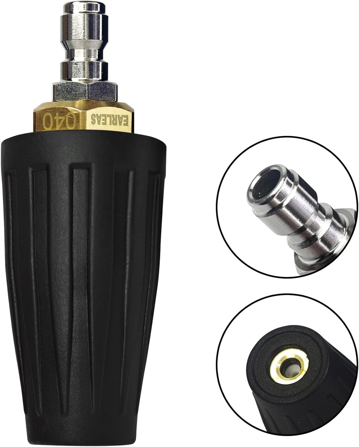 Turbo Pressure Washer Nozzle Brass Ceramic 4500 PSI 1/4 In Quick Connect