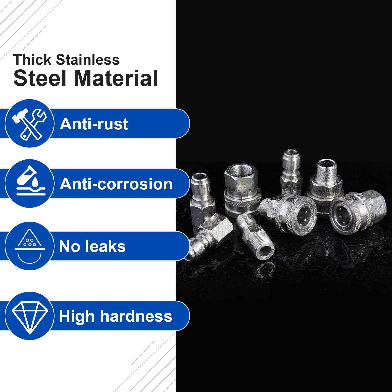 8 PCS Pressure Washer Quick Connect Kit 3/8 Quick Connect Hose Fittings
