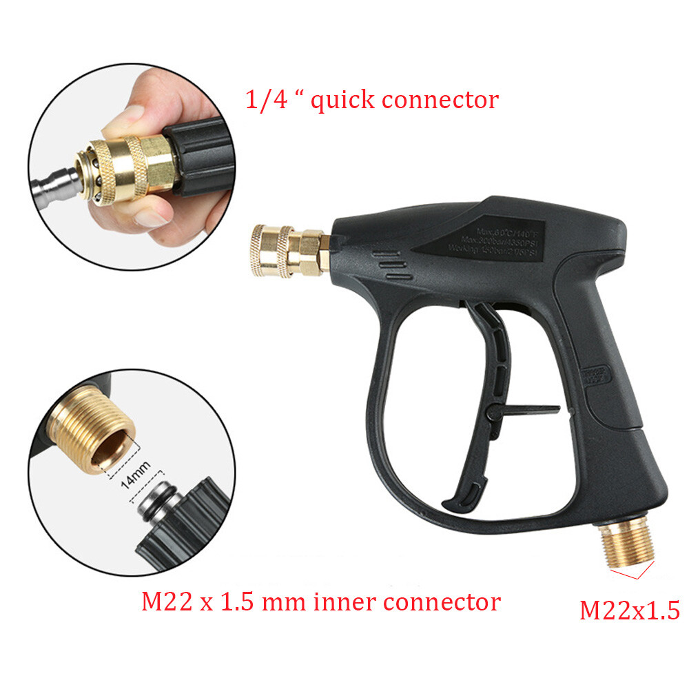 1/4″ Snow Foam Washer Gun Car Wash Soap Lance Cannon Spray Pressure Jet Bottle