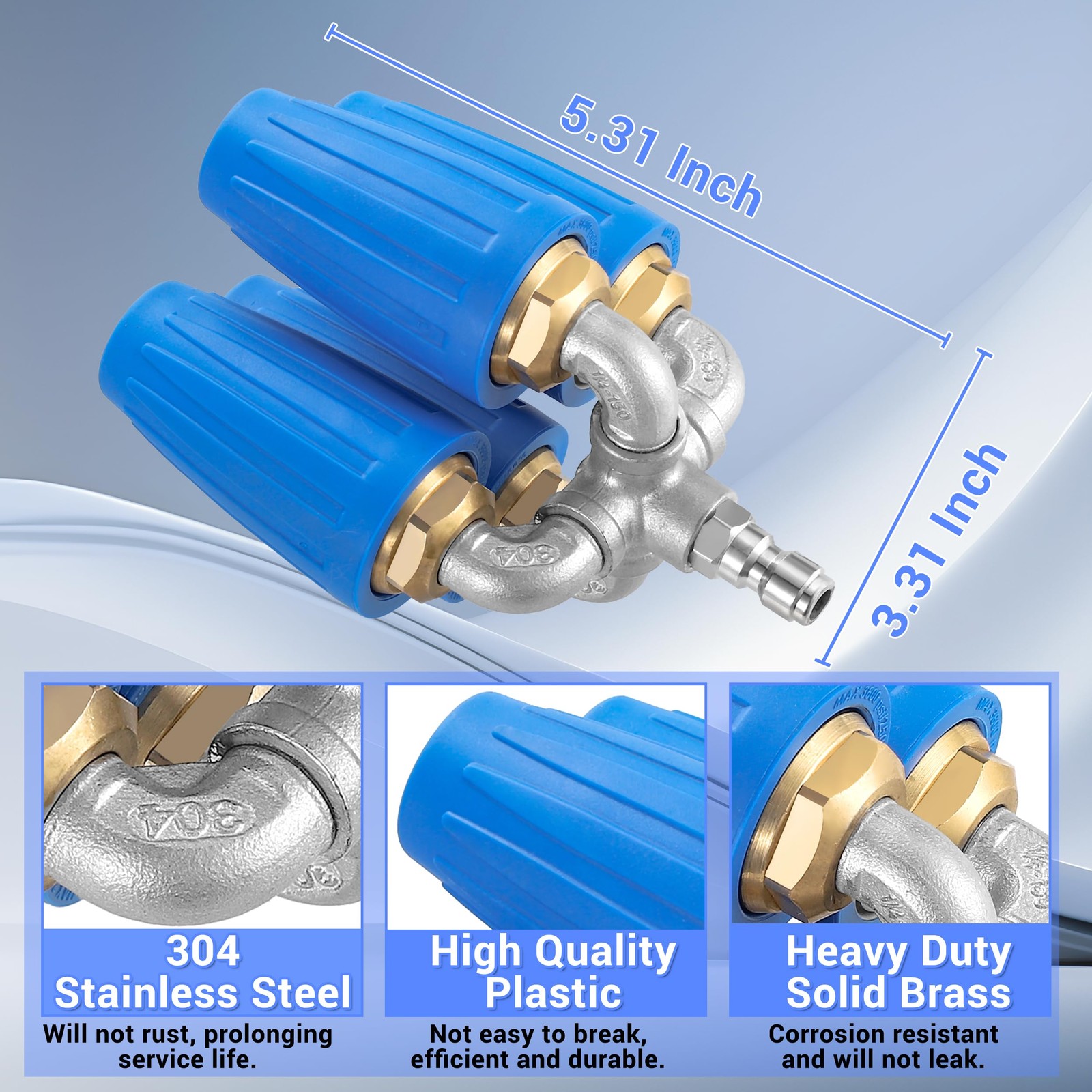 EZALOR 4-in-1 Turbo Nozzle Pressure Washer, 2.0 Orifice Quadruple Turbo Nozzl…