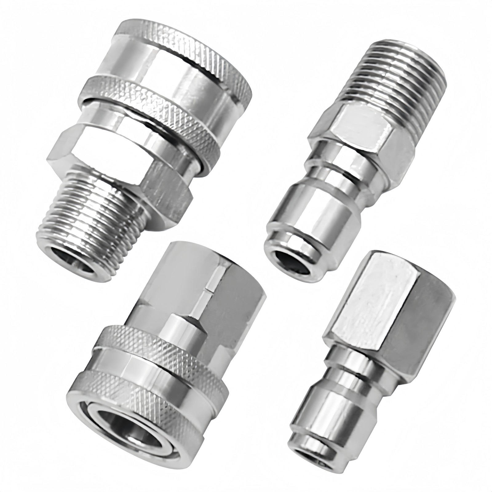 4 Pcs NPT 1/4″ Pressure Washer Adapter Stainless Steel Quick Connect Fitting