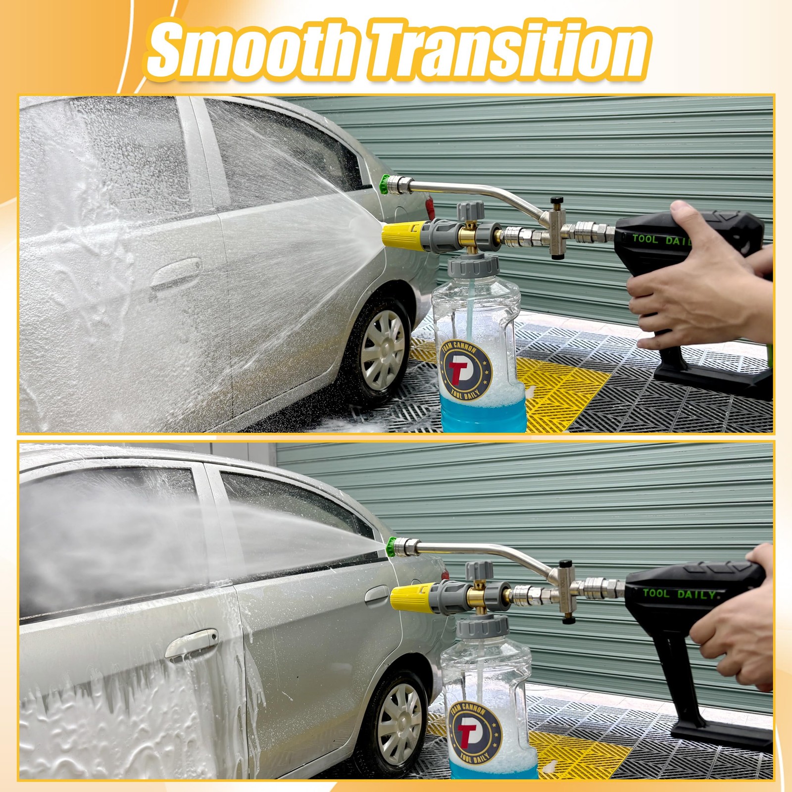 Foam Cannon Pressure Washer Dual Connector M22 1/4 Quick Connect 1,5L