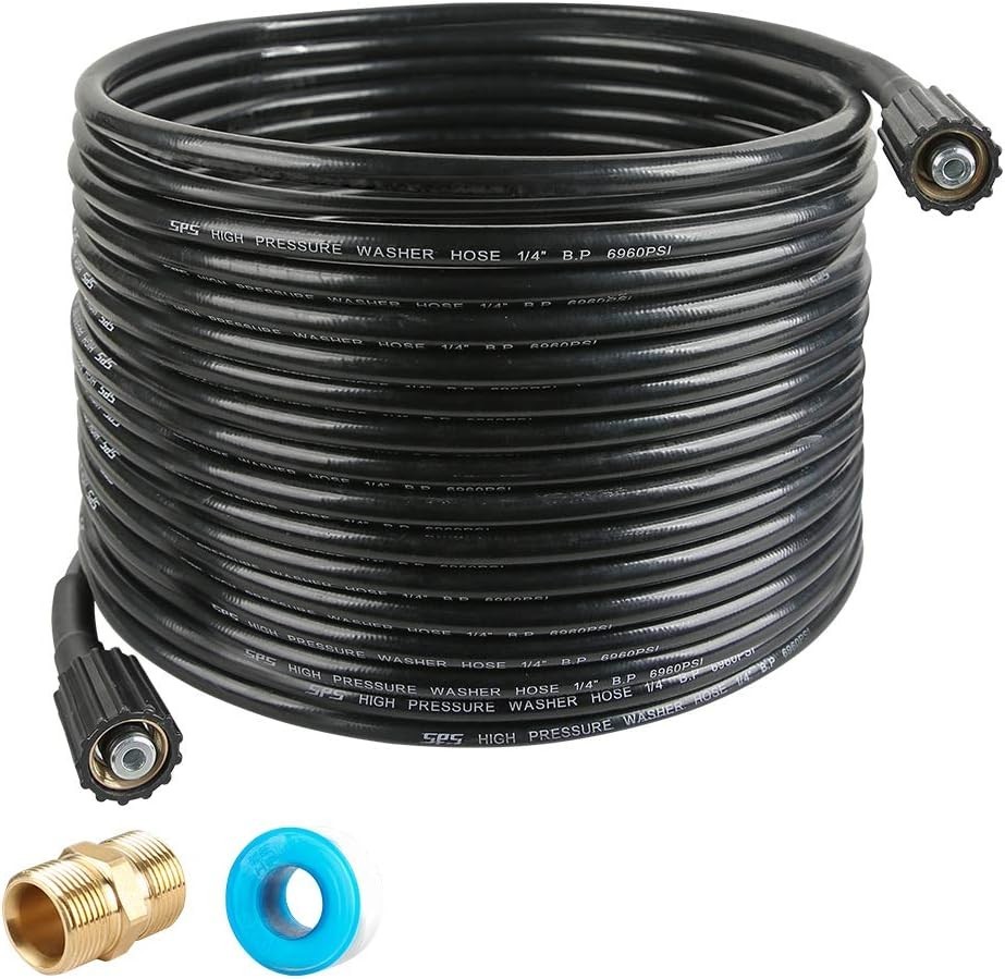 50 FT Pressure Washer Hose – 3600 PSI, For M22 14mm & 15mm Connectors