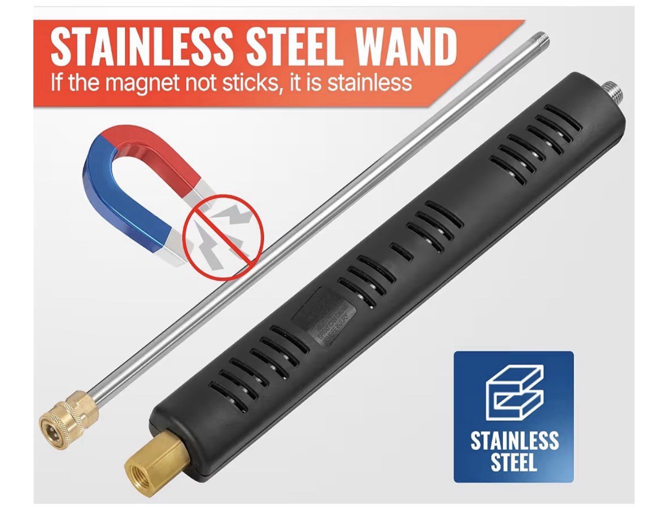 YAMATIC 4000 PSI Pressure Washer Gun Wand Swivel 3/8 M22 Stainless