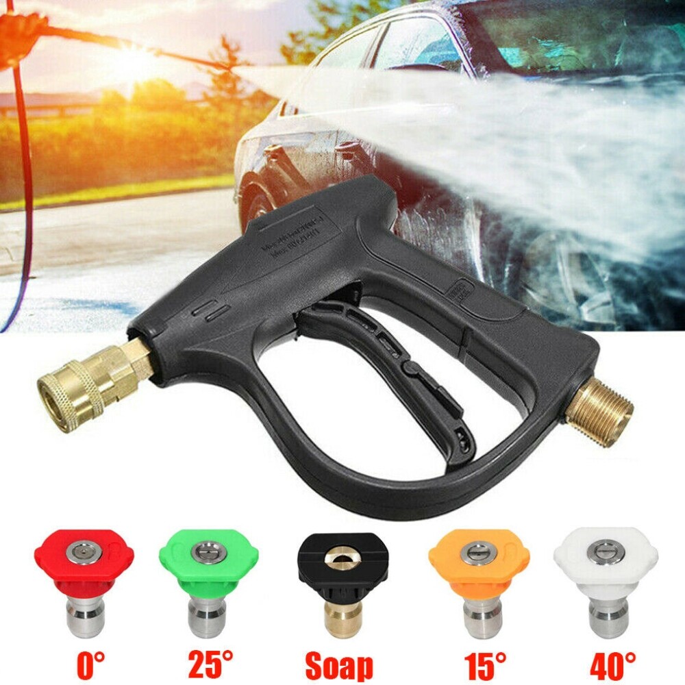 High Pressure Power Washer Spray Gun & Metal Lance & Nozzle For Car House Clean