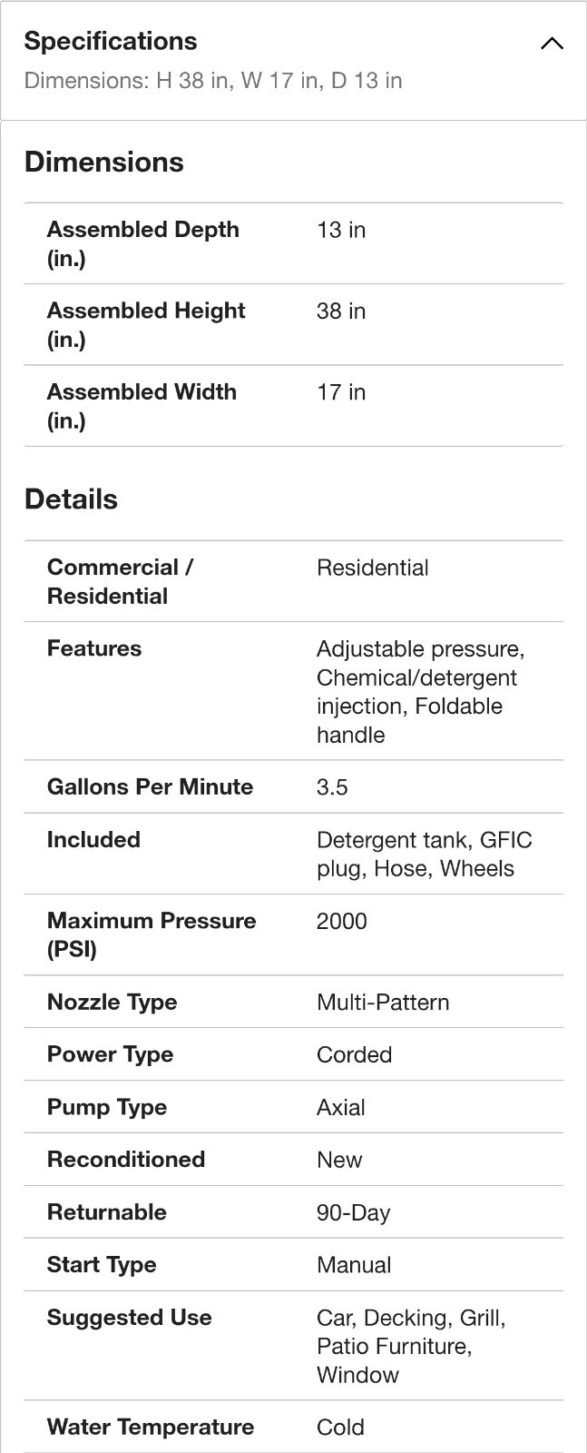 Briggs & Stratton Corded Electric Pressure Washer 2000 PSI 3.5 GPM