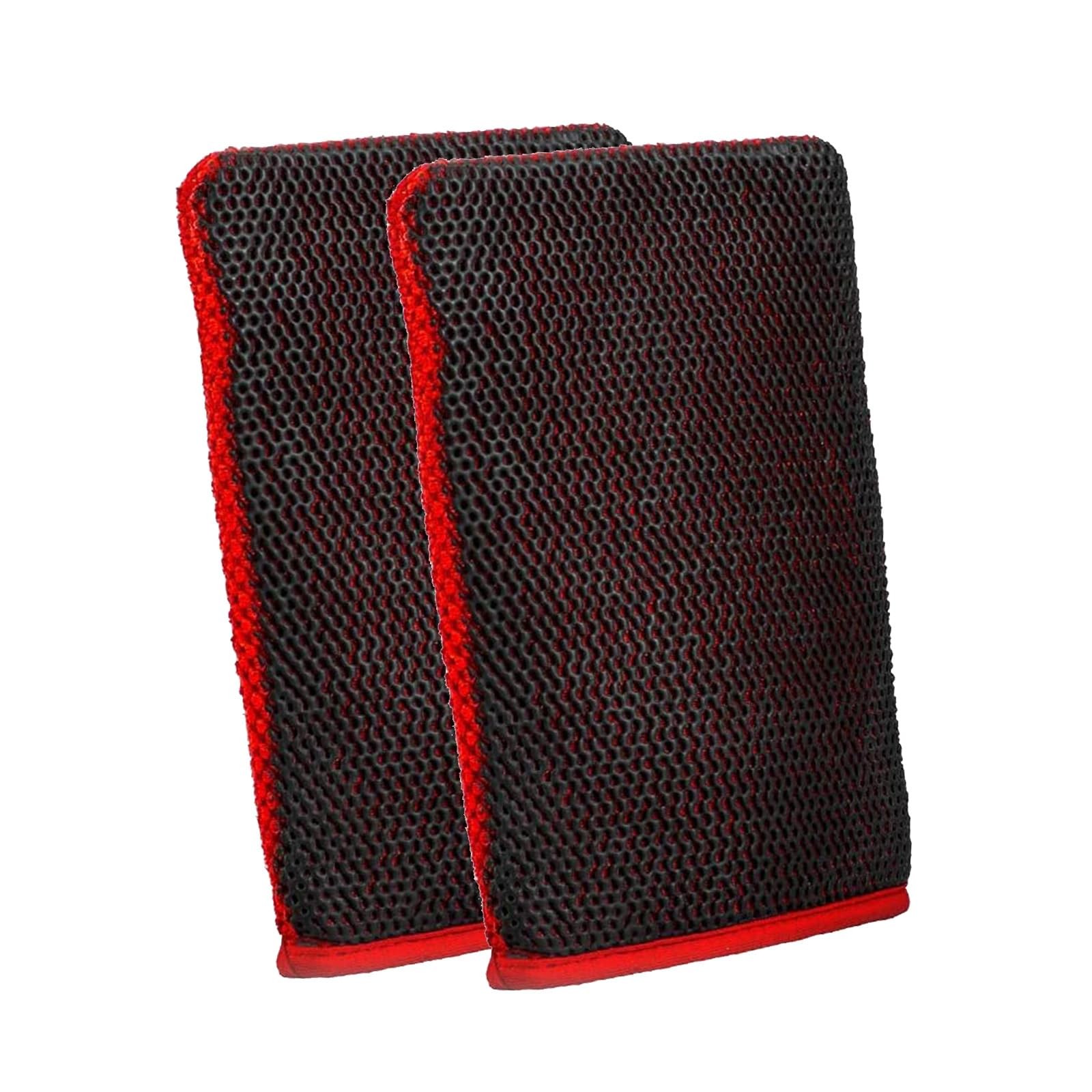 2 Pcs Fine Grade Synthetic Clay Mitt for Car Detailing, Large, Ferrari Red