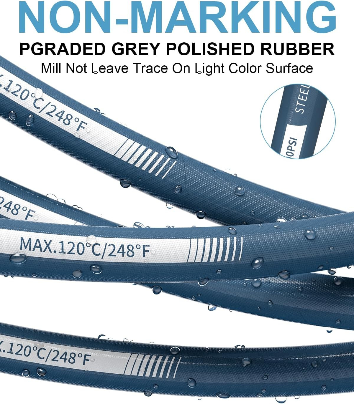 4800PSI Pressure Washer Hose 100FT with 3/8″ Swivel Quick Connect for Cold/Hot W