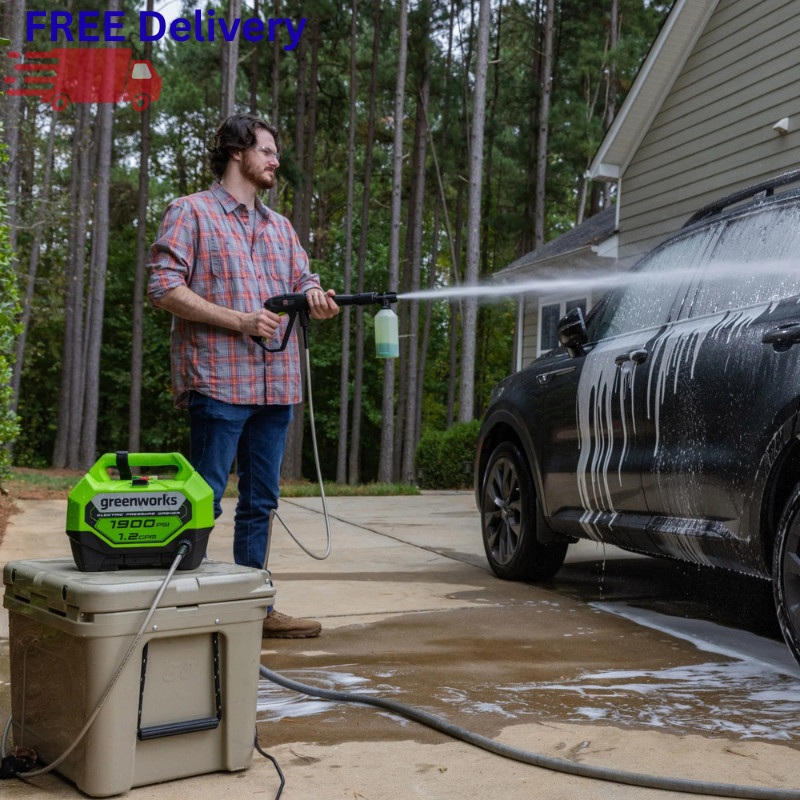 Greenworks 1900 PSI 1.2 GPM Electric Pressure Washer Combo Kit Surface Cleaner