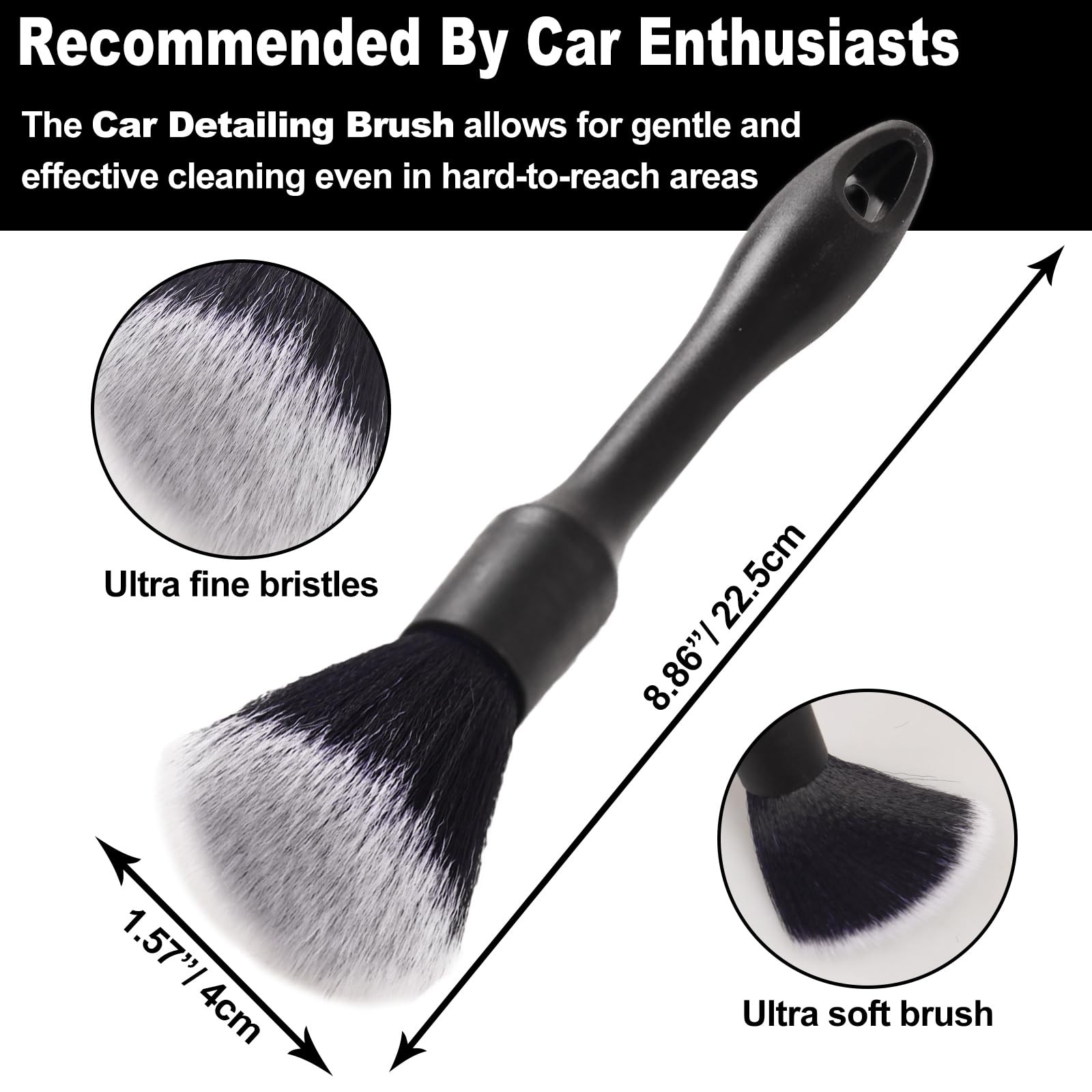 NIKCOSMK 3PCS Wheel Brush Kit for Cleaning and Tire, 3P-BLACK, Black