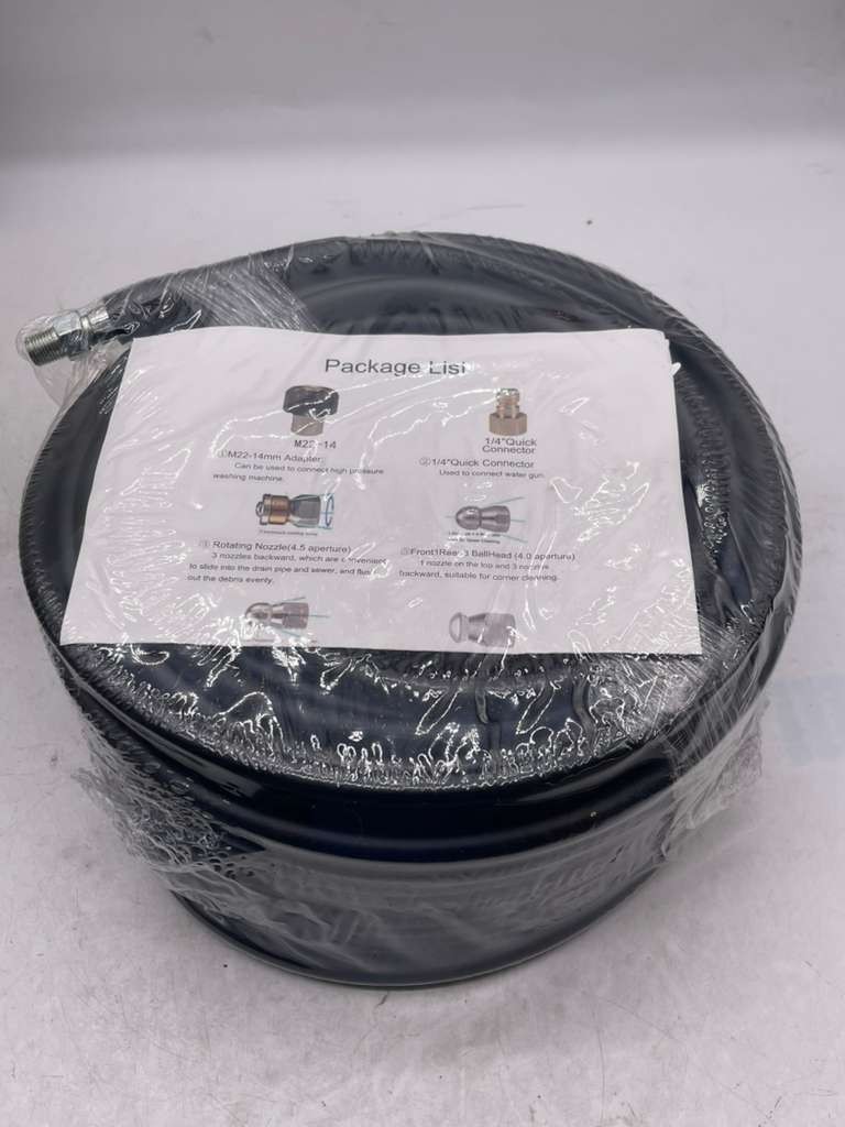 150FT Sewer Jetter Kit for Pressure Washer 5800PSI 1/4″ Drain Cleaner Hose- OB