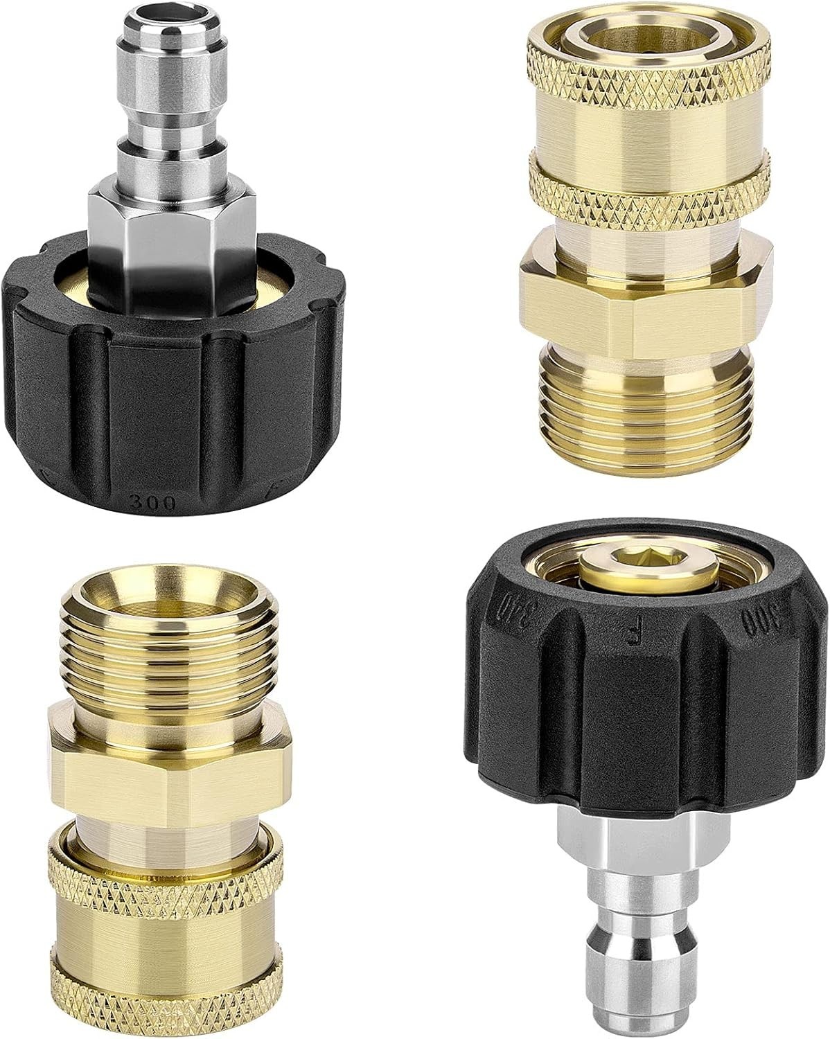 Pressure Washer Adapter Set, 2 Pair M22 M22-14MM 1/4” Quick Connect, Pressur…