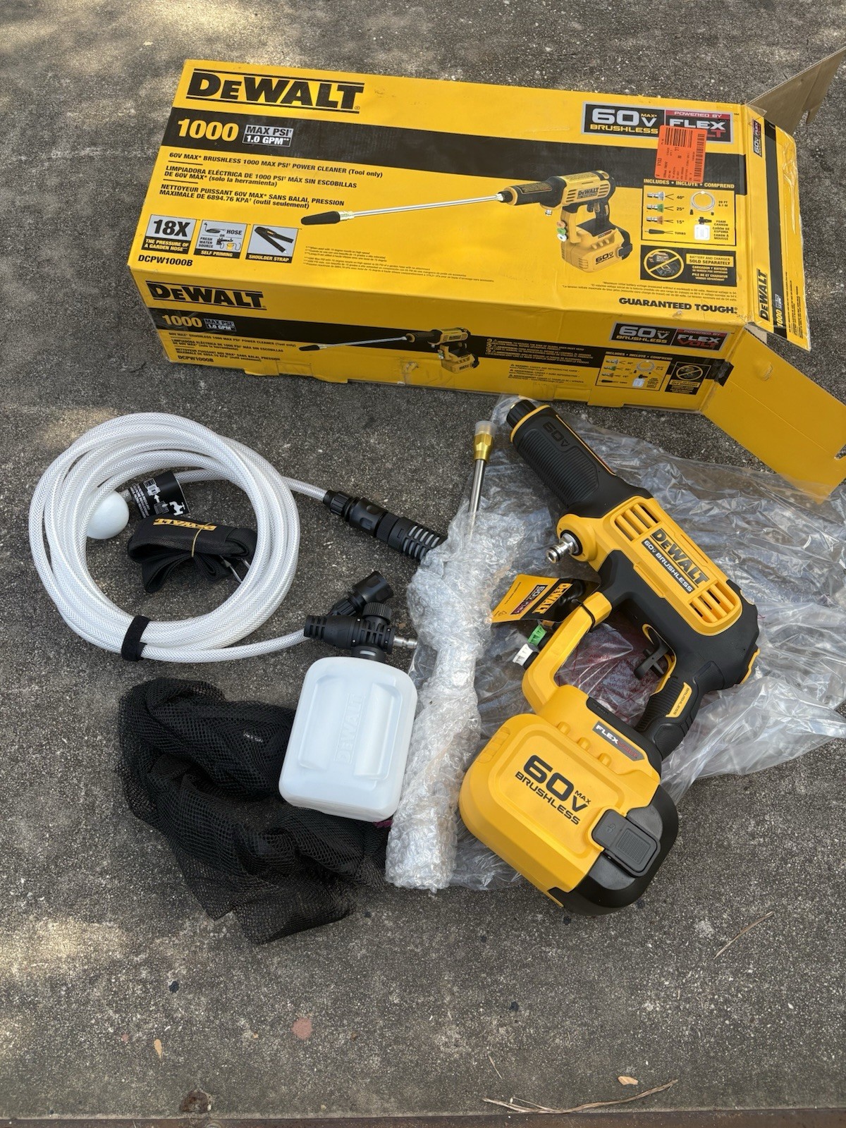 DeWalt DCPW1000B 60V FLEXVOLT 1000 PSI Pressure Washer (Tool-Only) Used MBPW-60T