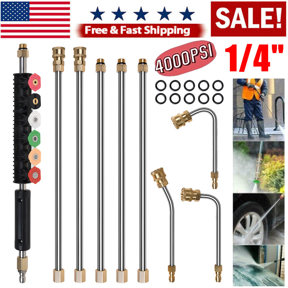 Extension Lance Gutter Cleaning Tool 6 Straight + 30/90/120° Curved Rod 4000 PSI
