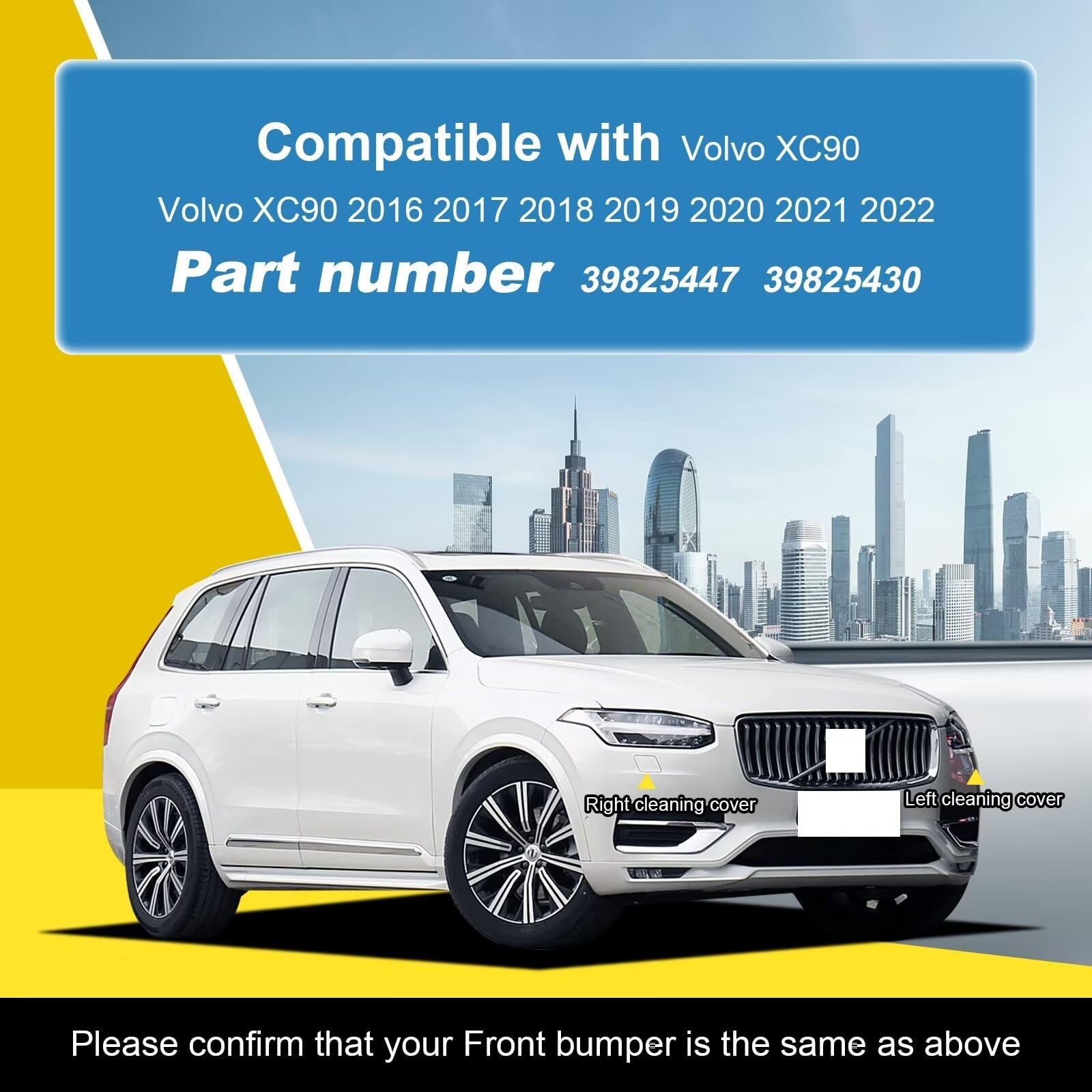 “Volvo XC90 Headlight Washer Cover 2016-2022 Left Driver Side Nozzle Gray”