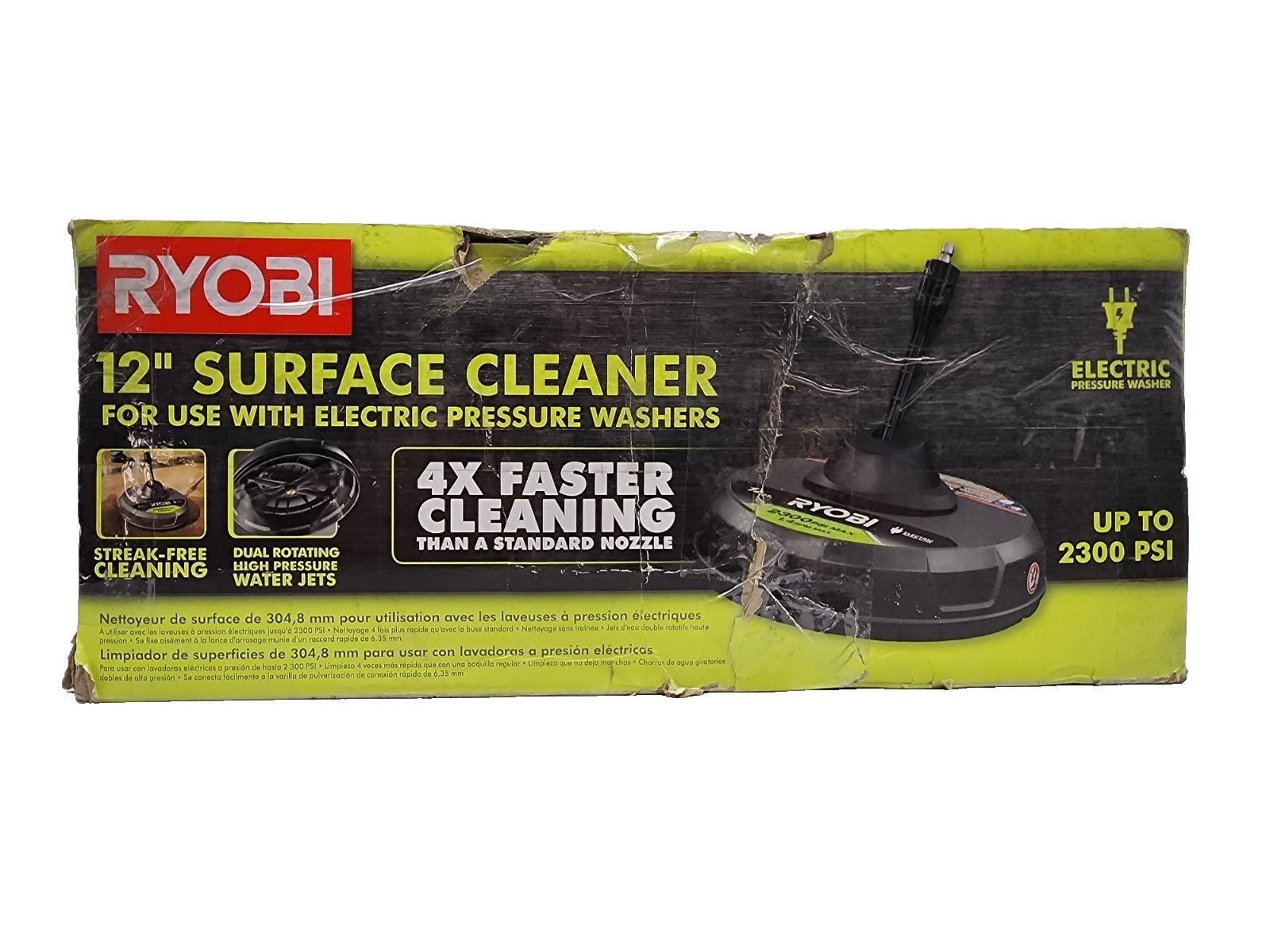 Ryobi 1003 592 218 12″ Electric Pressure Washer Surface Cleaner Up To 2300 PSI
