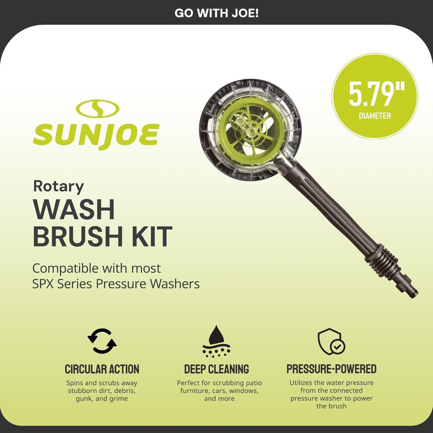 Green Rotary Wash Brush Kit for SPX Pressure Washers – Scrub Away Stubborn Grime