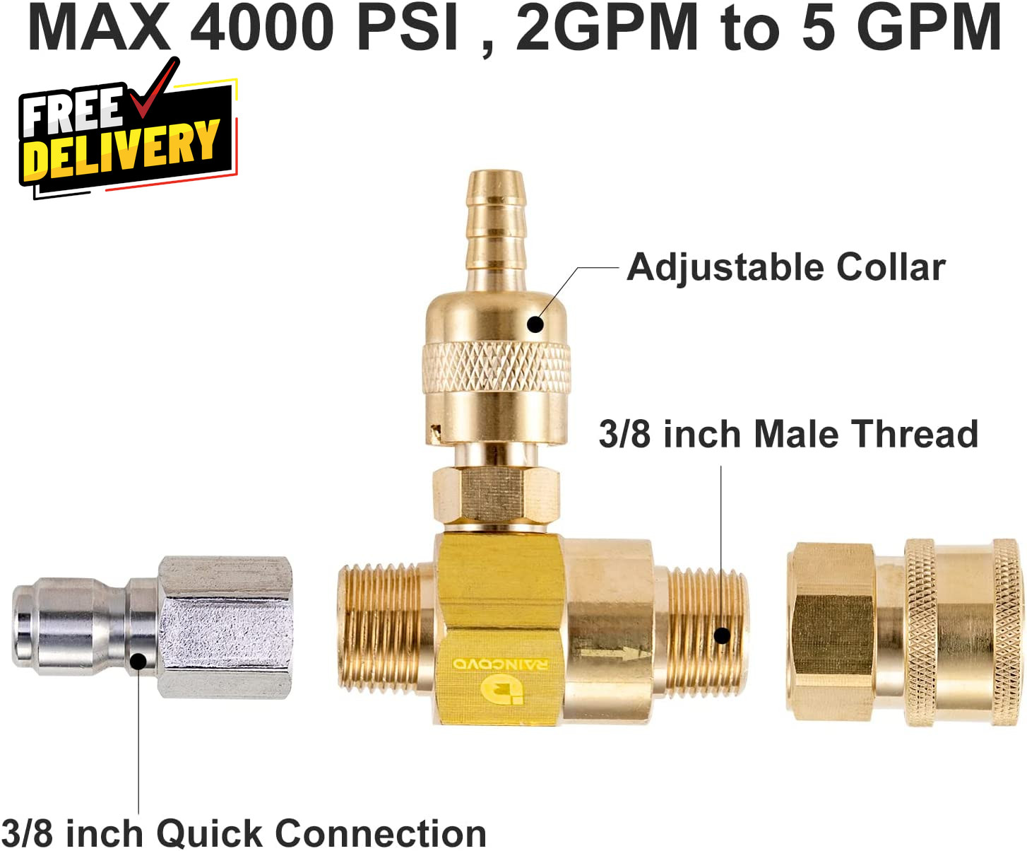 Downstream Injector for Pressure Washer Power Washer Chemical Injector Kit Soap