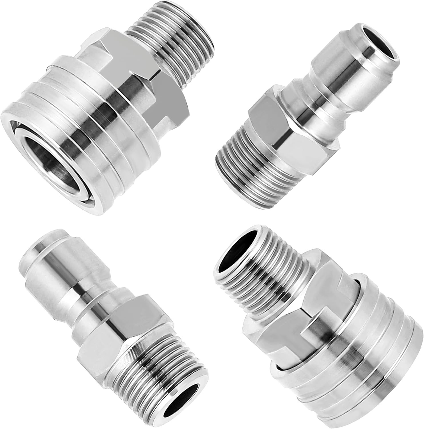 Ball Valve Pressure Washer Adapter Set, 2 Sets 3/8″ Quick Connect Fittings, M…
