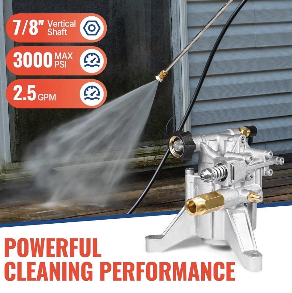 YAMATIC 3000 PSI Power Pressure Washer Pump, Vertical 7/8″ Shaft 2.5 GPM