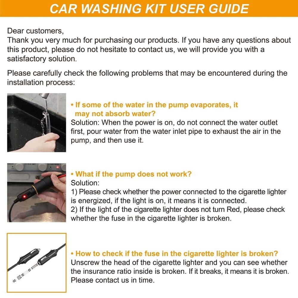 12V High Pressure Water Pump Gun Car Washer Portable Wash Electric Self-Priming