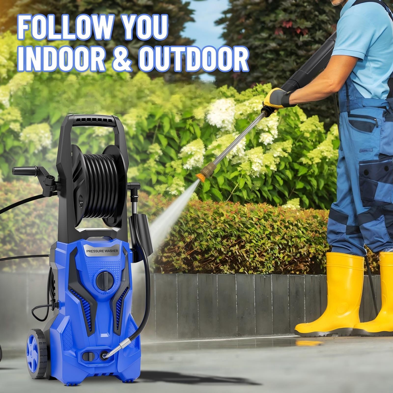 Pressure Washer 4200PSI 2.5GPM, Steel Lance, Total Stop System, for Car Wash