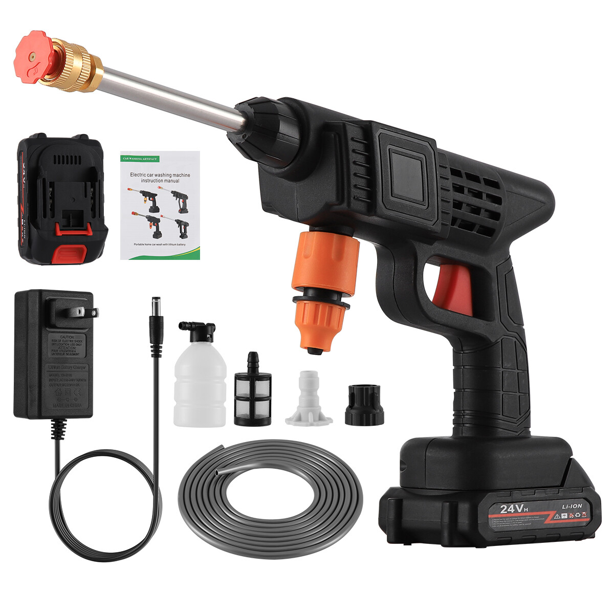 Portable Cordless Electric High Pressure Water Spray Gun Car Washer Cleaner Tool
