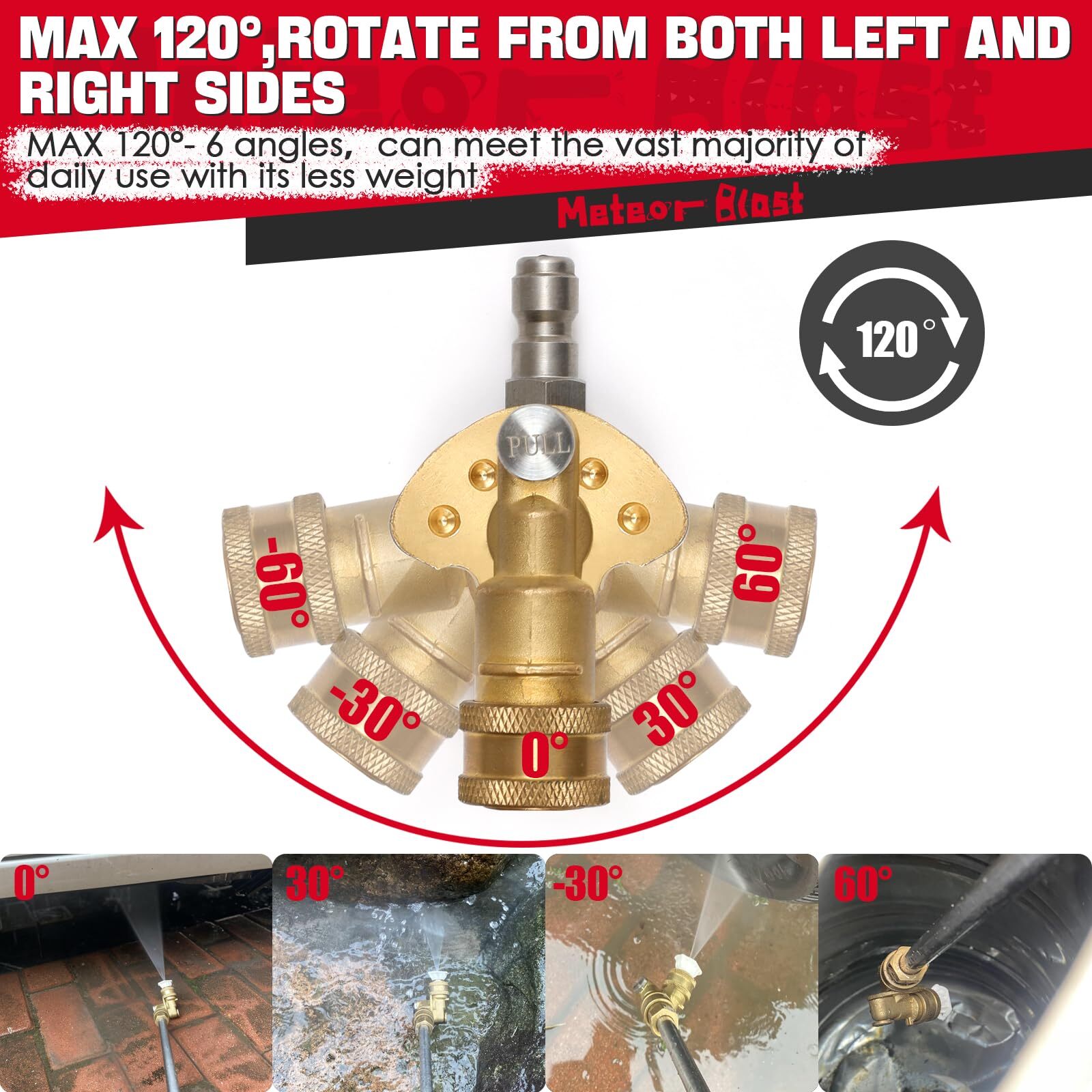 Quick Connect Pivoting Coupler120 Degree with 5 Angles for Pressure Washer No…