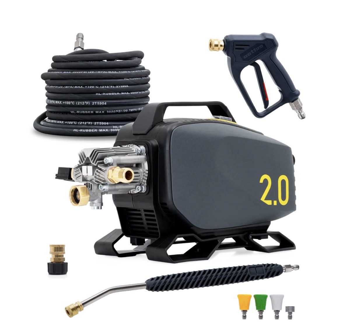 ACTIVE 2.0 C-1 Series Electric Pressure Washer Compact Full Kit with Attachments