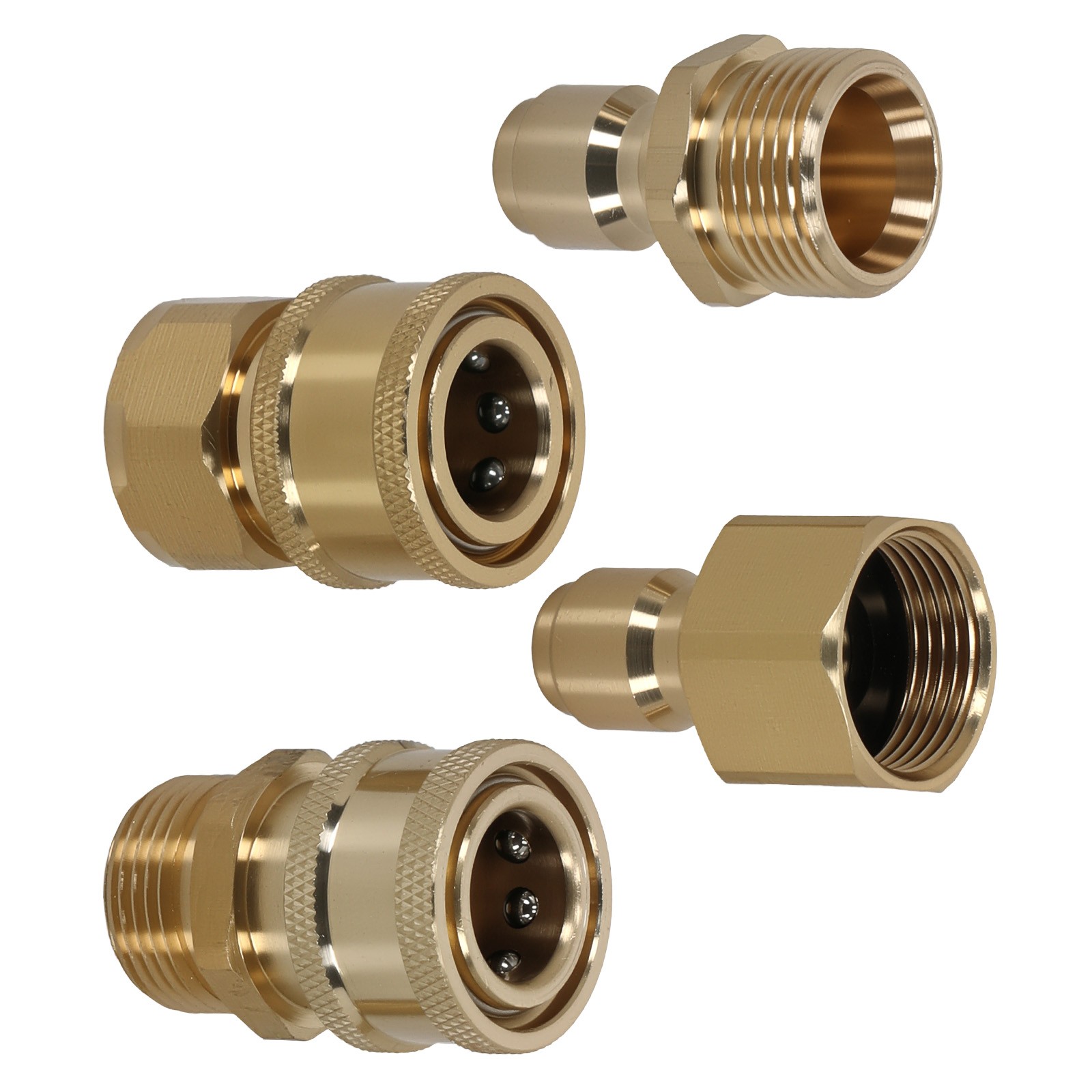 4pcs Pressure Washer Adapter Coupler M22-15mm Swivel 3/8” Quick Disconnect