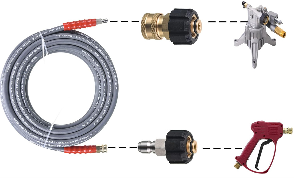 Pressure Washer Hose 50 Feet X 3/8 Inch for Hot and Cold Water