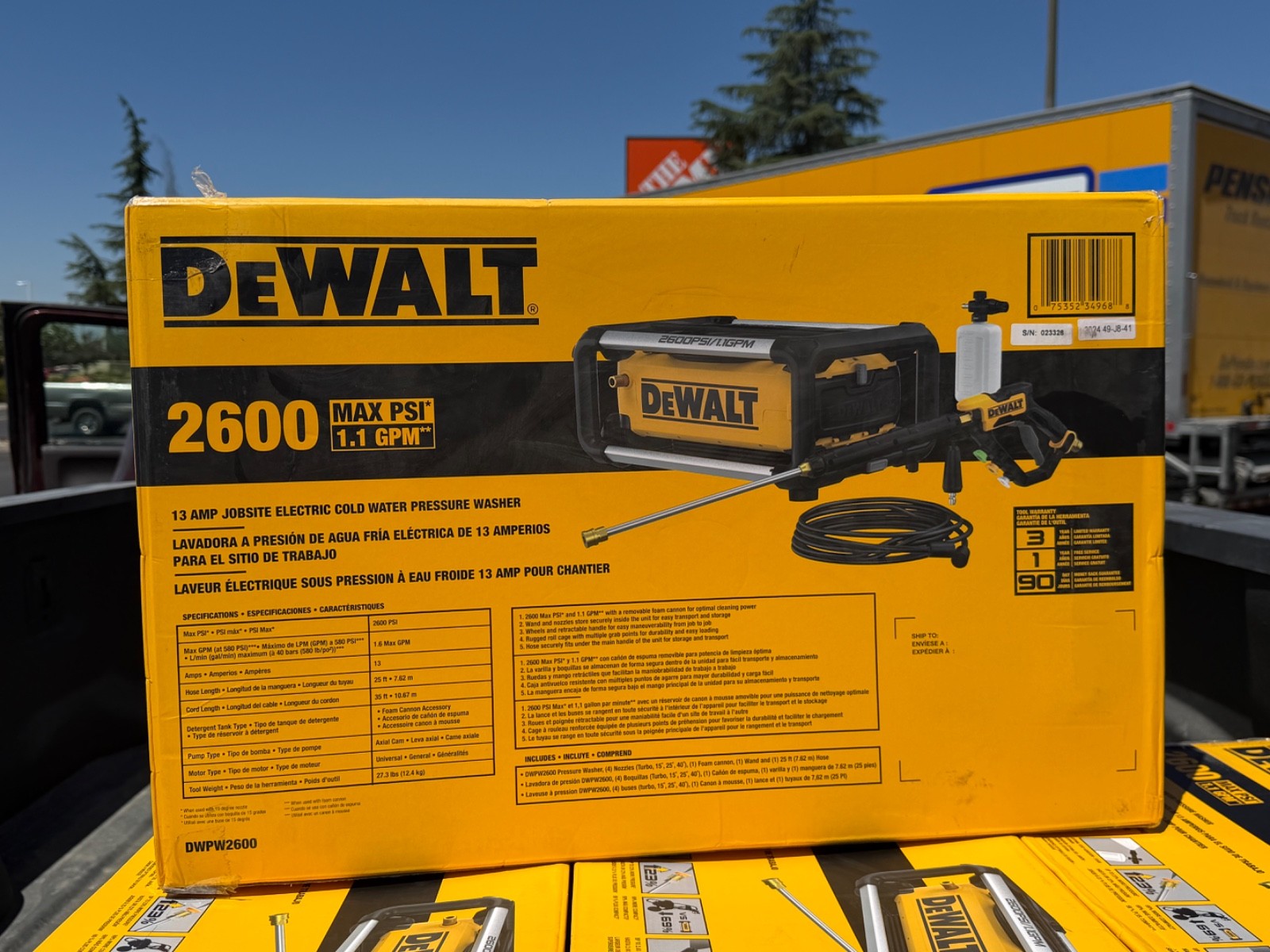 DEWALT 2600 PSI 1.1 GPM Cold Water Electric Pressure Washer