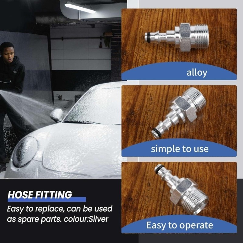 Pack of 2 Steel Hose Quick Disconnect Couplers Anti Burst Design for Pressure