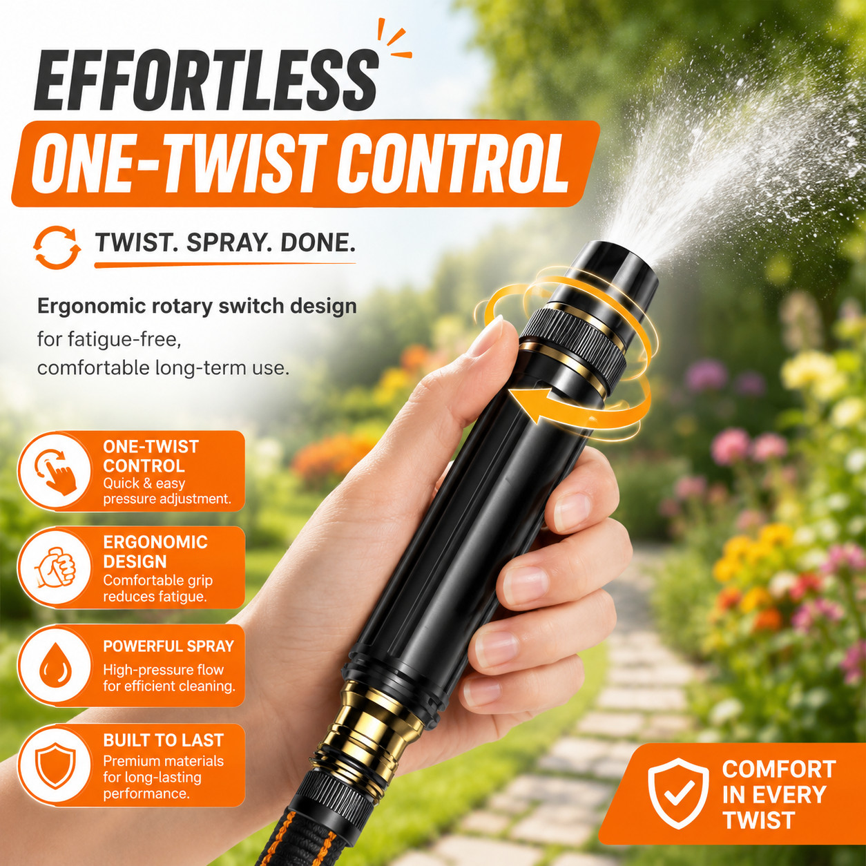 2Pack Home High Pressure Car Wash Water Gun Adjustable Booster for Car Cleaning