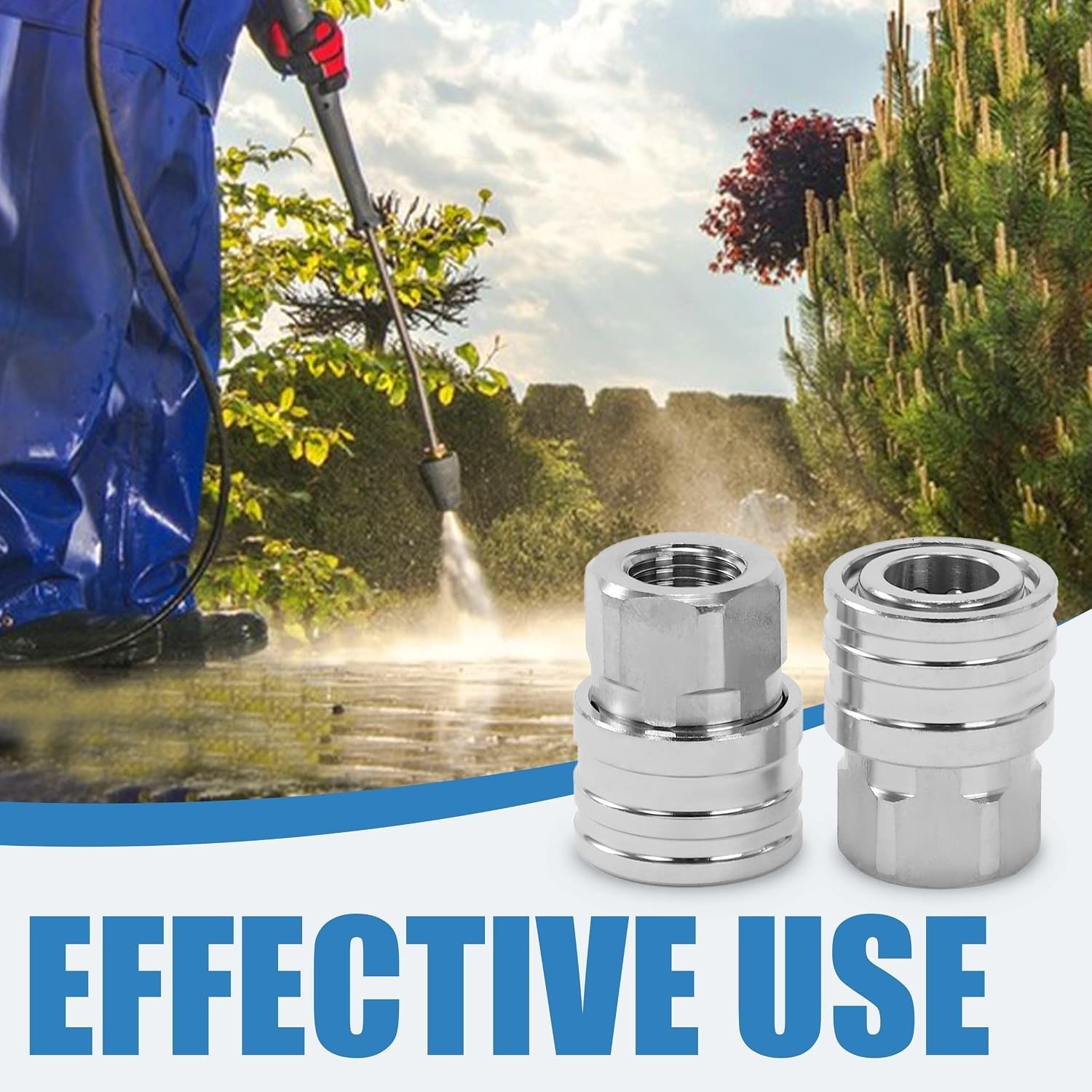 Durable Stainless Steel 1/4″ Quick Connect Pressure Washer Fittings – 5000 PSI