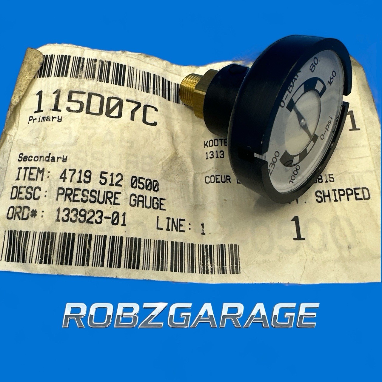 STIHL PRESSURE WASHER GAUGE 4719-512-0500 RE102 RE104 RE106 RE520 RE550 RE580 B2