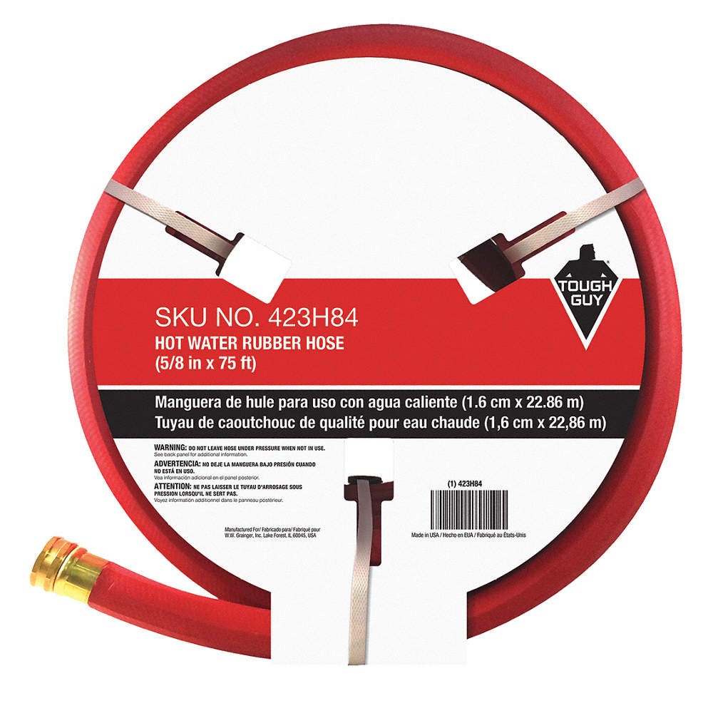 GRAINGER APPROVED 423H84 Water Hose,5/8″I.D.75 ft.,Rubber 423H84