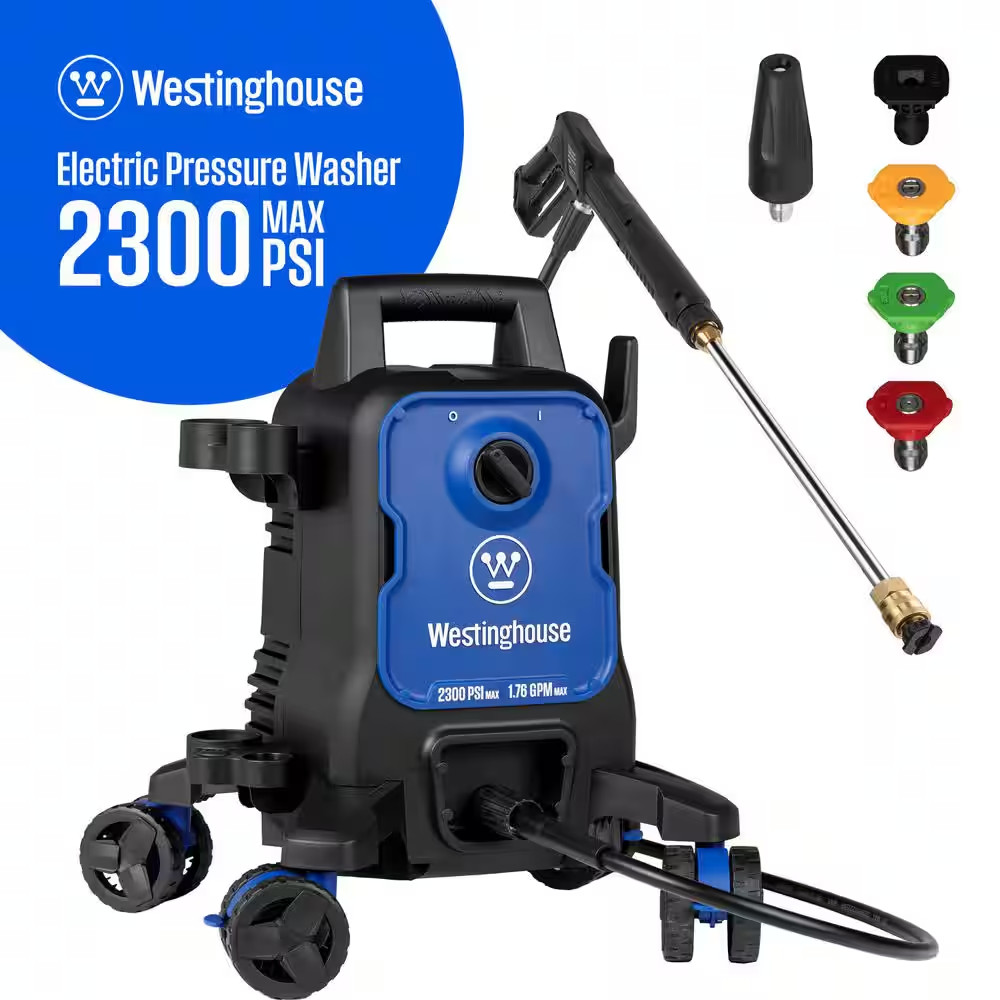 2300 Max PSI 1.76 Max GPM Cold Water Electric Powered Pressure Washer W/Anti-Tip
