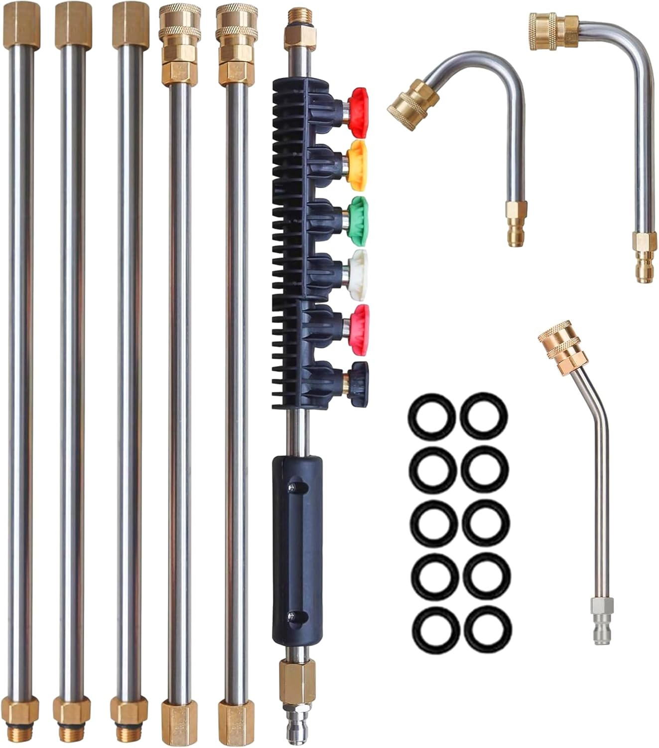 9 Pack Pressure Washer Extension Wand Upgrade Power Washer Lance with 6 Nozzle T