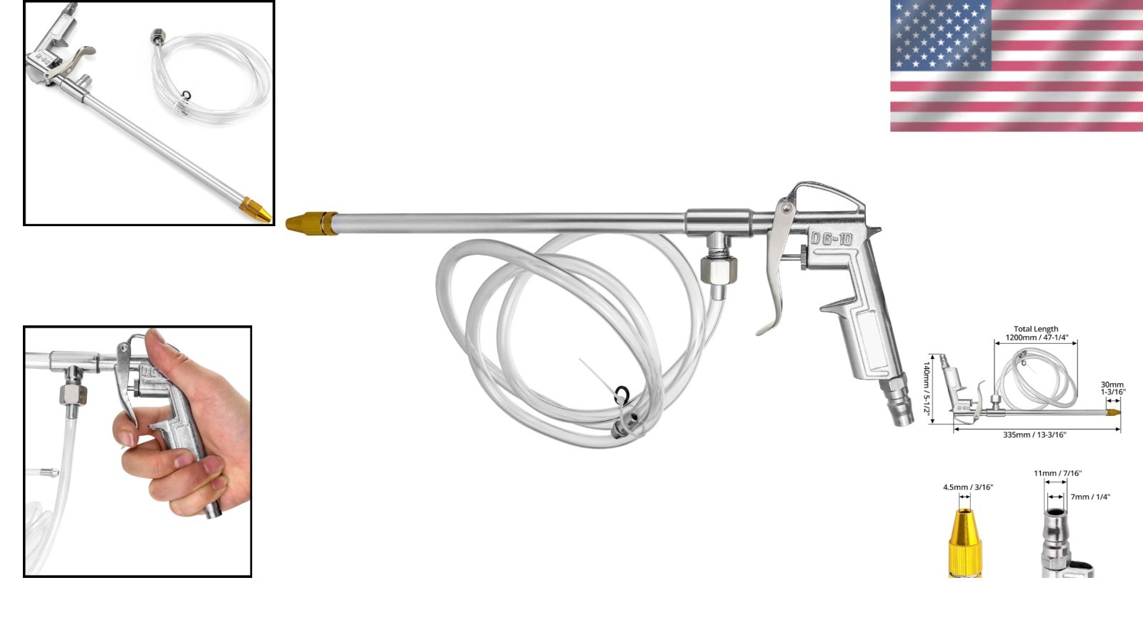 QWORK Spray Gun, Aluminum Pneumatic Air Engine Cleaning Washer Gun Kit Tool, …