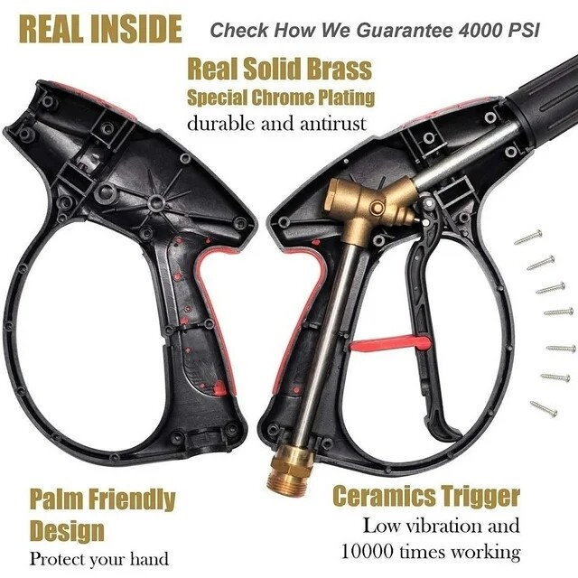 4000PSI High Pressure Car Power Washer Gun Spray Wand Lance Nozzle and Hose Kit