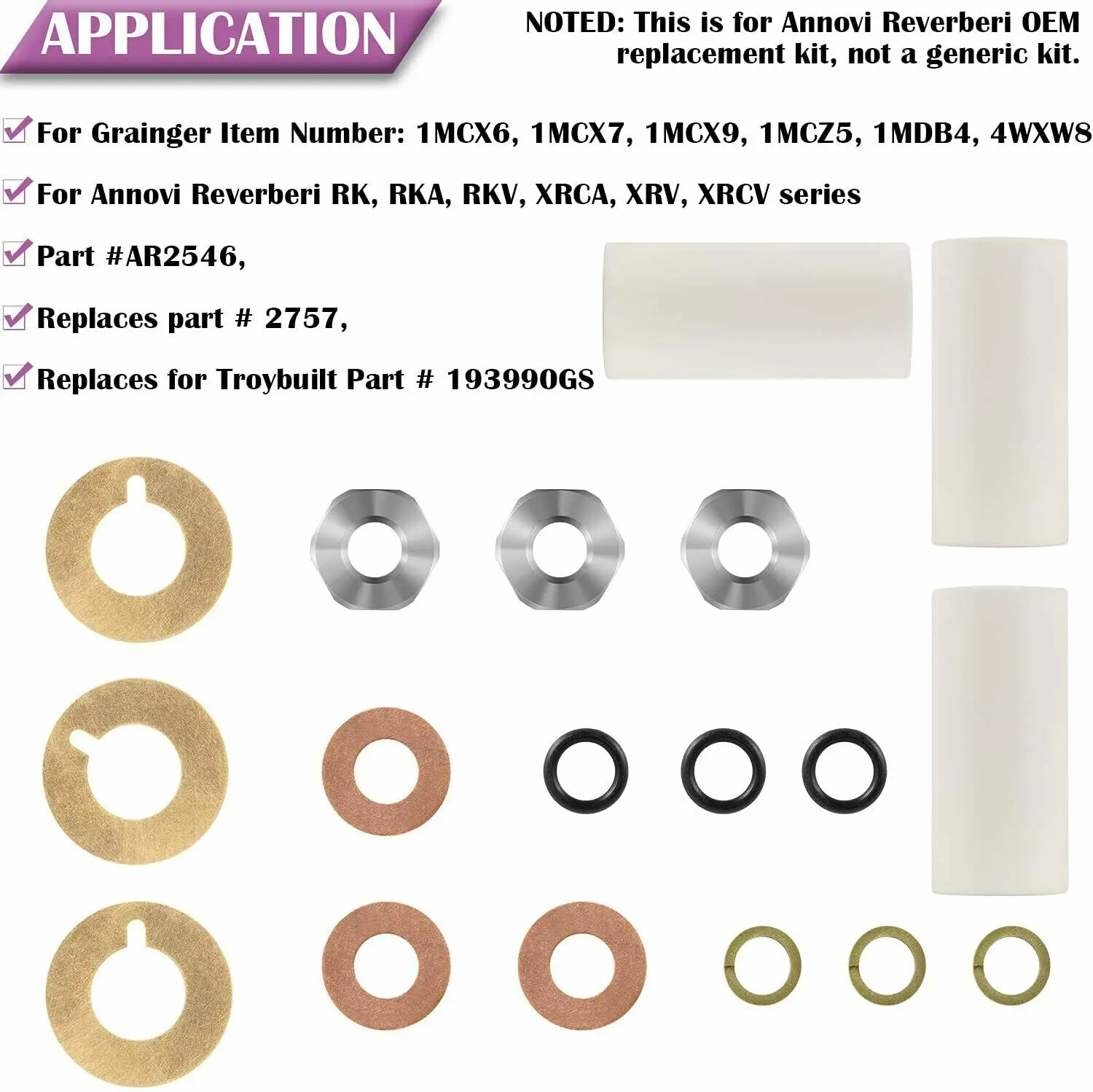 AR2546 Pump Piston Kit Ceramic Plunger Repair Kit 18mm for Annovi Reverberi RKA