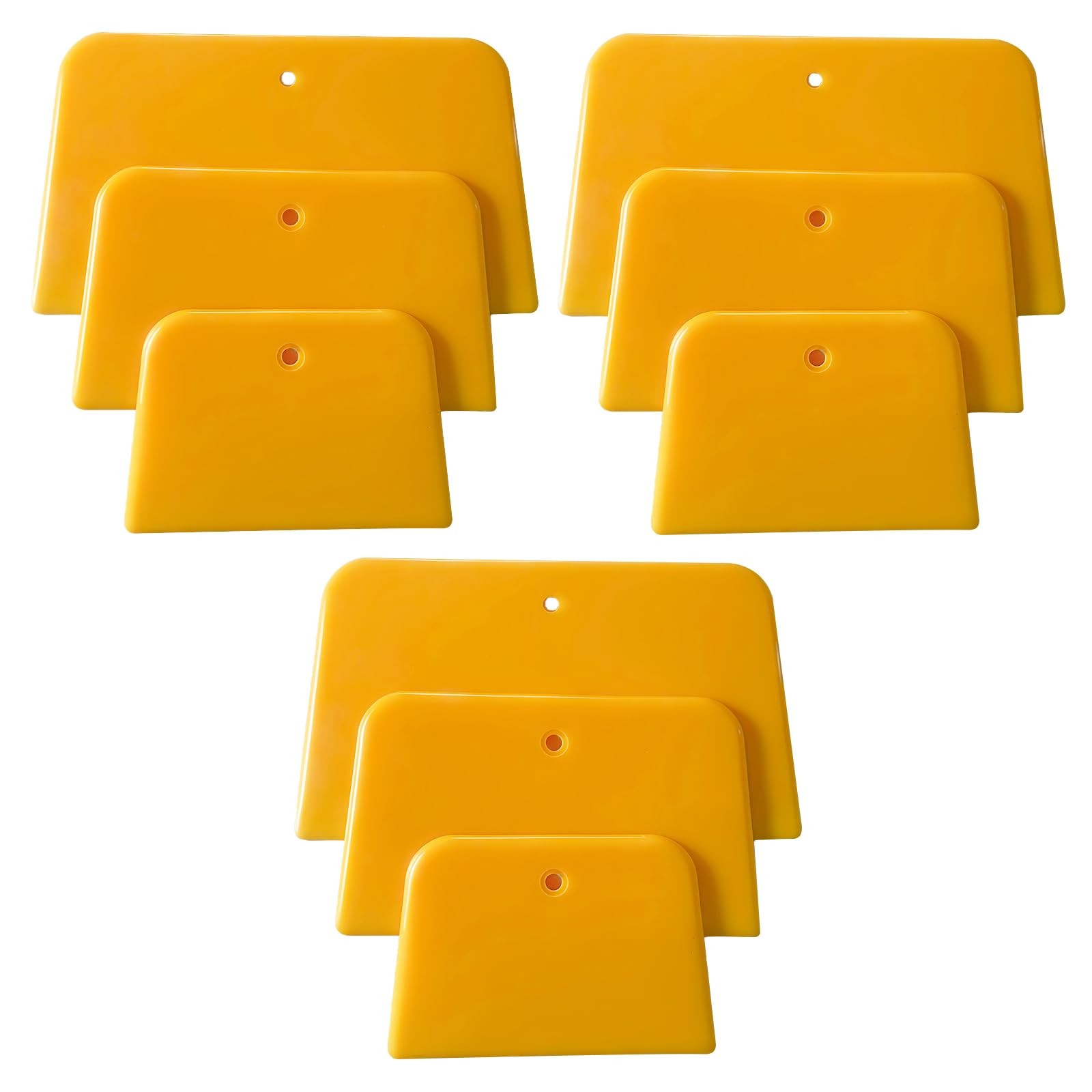 EKUWU Body Filler Spreader, 9 Pack Flexible Reusable Plastic Spreader Orange