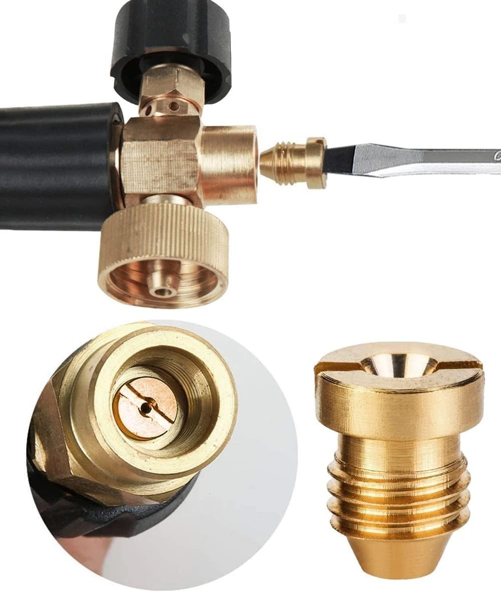2 Pack Brass 1.1mm Foam Cannon Orifice Nozzles for High-Pressure Snow Foam Lance