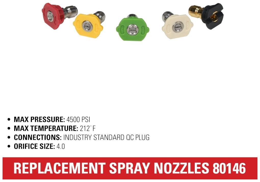 Simpson 80146 Simpson 4.0 Orifice 5-Pack Spray Tips (4500 PSI)